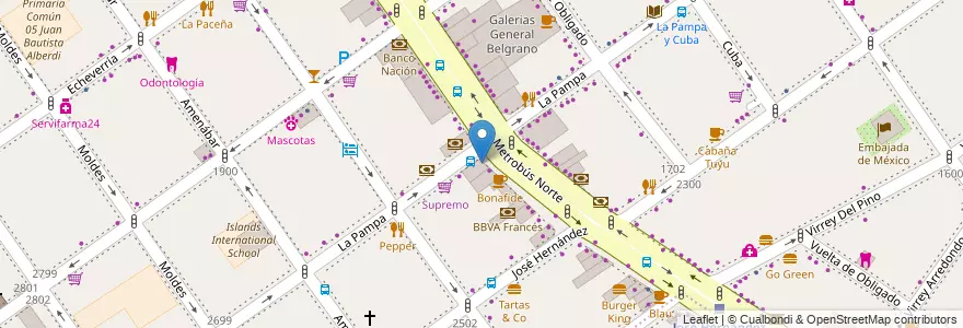 Mapa de ubicacion de Manhattan, Belgrano en アルゼンチン, Ciudad Autónoma De Buenos Aires, ブエノスアイレス, Comuna 13.