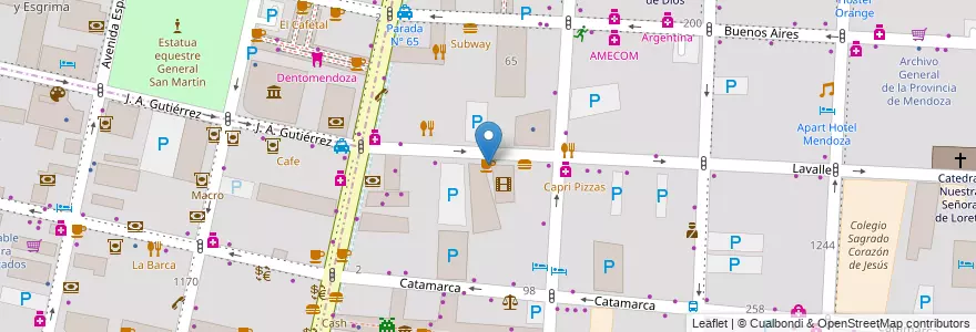 Mapa de ubicacion de Manhattan en Arjantin, Şili, Mendoza, Departamento Capital, Ciudad De Mendoza, Sección 3ª Parque O'Higgins.