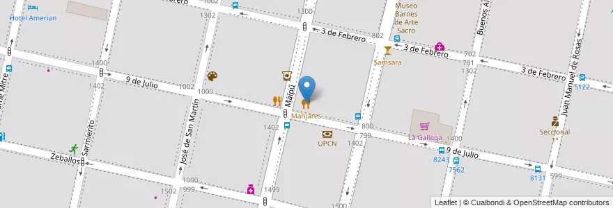 Mapa de ubicacion de Manjares en الأرجنتين, سانتا في, Departamento Rosario, Municipio De Rosario, روساريو.