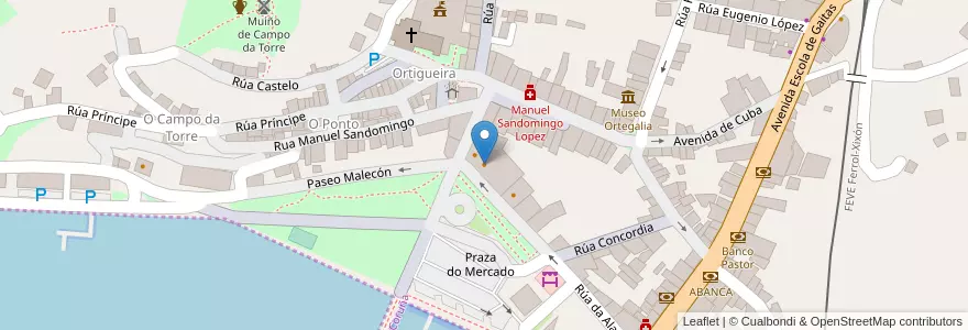 Mapa de ubicacion de Manolo's en Espagne, Galice, A Corogne, Ortegal.