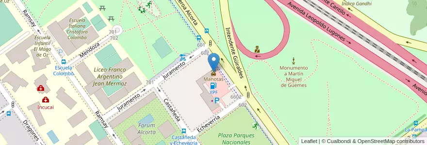 Mapa de ubicacion de Manotas en Argentina, Ciudad Autónoma De Buenos Aires, Buenos Aires, Comuna 13.