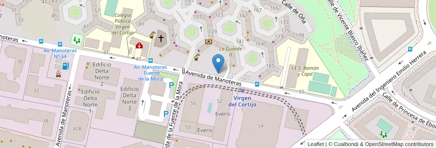 Mapa de ubicacion de MANOTERAS, AVENIDA, DE,49 en 스페인, Comunidad De Madrid, Comunidad De Madrid, Área Metropolitana De Madrid Y Corredor Del Henares, 마드리드.
