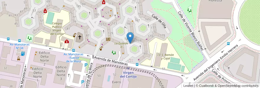 Mapa de ubicacion de MANOTERAS, AVENIDA, DE,S/N en España, Comunidad De Madrid, Comunidad De Madrid, Área Metropolitana De Madrid Y Corredor Del Henares, Madrid.