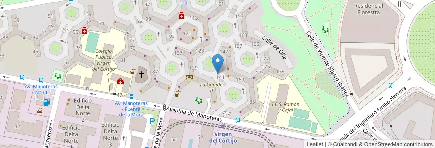 Mapa de ubicacion de MANOTERAS, AVENIDA, DE,S/N en Spanien, Autonome Gemeinschaft Madrid, Autonome Gemeinschaft Madrid, Área Metropolitana De Madrid Y Corredor Del Henares, Madrid.