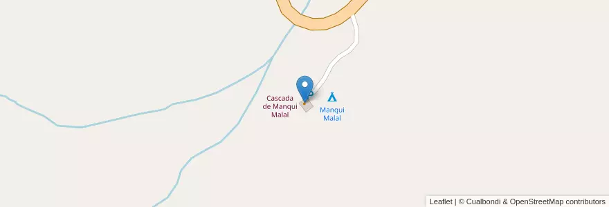 Mapa de ubicacion de Manqui Malal en Argentina, Chile, Mendoza, Departamento Malargüe, Distrito Ciudad De Malargüe.