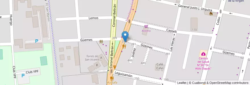 Mapa de ubicacion de Manso Pancho en الأرجنتين, تشيلي, Mendoza, Godoy Cruz, Departamento Godoy Cruz, Distrito Ciudad De Godoy Cruz.