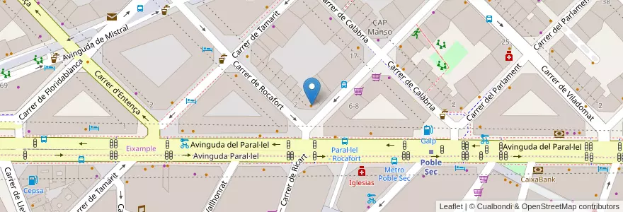 Mapa de ubicacion de Manso's Cafe en 西班牙, Catalunya, Barcelona, Barcelonès, Barcelona.