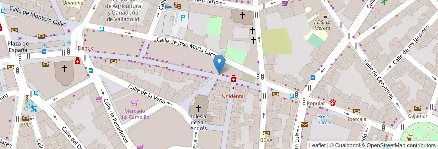 Mapa de ubicacion de Mantería en Sepanyol, Castilla Y León, Valladolid, Valladolid.