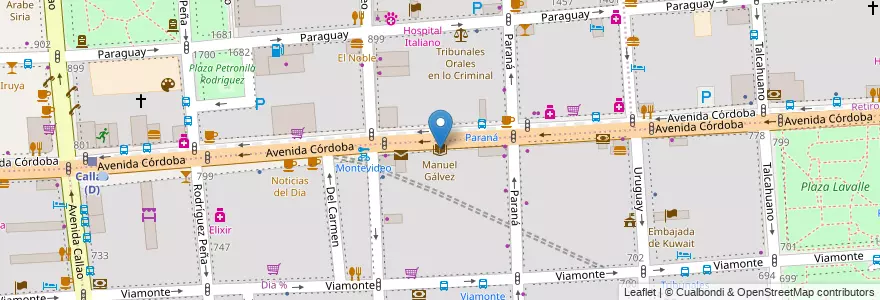 Mapa de ubicacion de Manuel Gálvez, San Nicolas en 阿根廷, Ciudad Autónoma De Buenos Aires, Comuna 1, 布宜诺斯艾利斯.