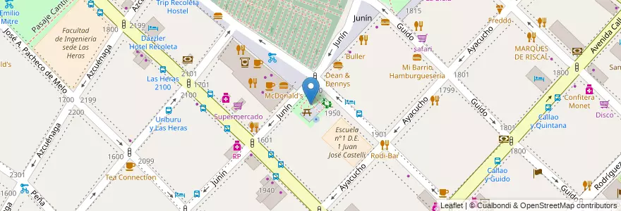 Mapa de ubicacion de Manuel "Manucho" Mujica Láinez, Recoleta en 아르헨티나, Ciudad Autónoma De Buenos Aires, Comuna 2, 부에노스아이레스.
