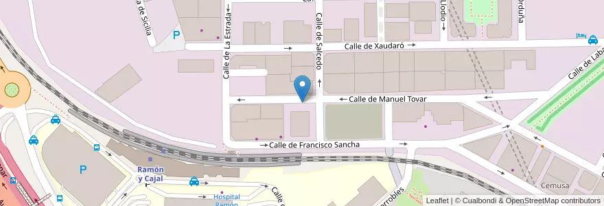 Mapa de ubicacion de MANUEL TOVAR, CALLE, DE,43 en スペイン, マドリード州, Comunidad De Madrid, Área Metropolitana De Madrid Y Corredor Del Henares, Madrid.