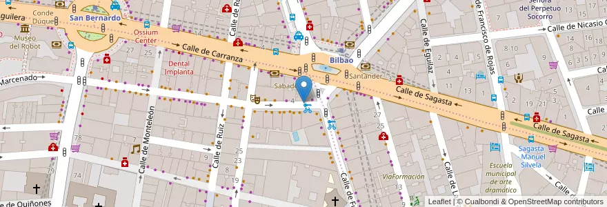 Mapa de ubicacion de MANUELA MALASAÑA, CALLE, DE,2 en 스페인, Comunidad De Madrid, Comunidad De Madrid, Área Metropolitana De Madrid Y Corredor Del Henares, 마드리드.