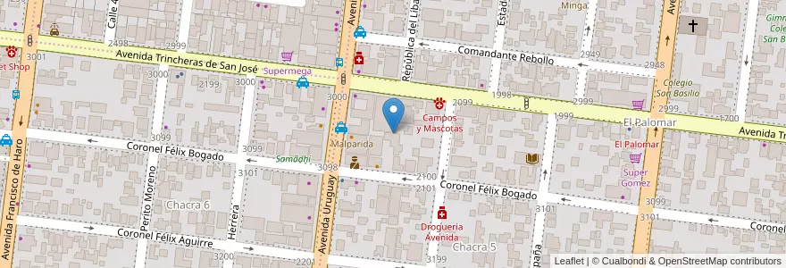 Mapa de ubicacion de Manzana 1 en アルゼンチン, ミシオネス州, Departamento Capital, Municipio De Posadas, Posadas.