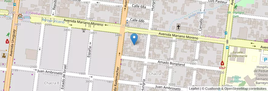 Mapa de ubicacion de Manzana 1 en Argentinien, Misiones, Departamento Capital, Municipio De Posadas, Posadas.