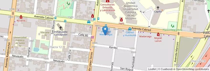 Mapa de ubicacion de Manzana 1 en Аргентина, Misiones, Departamento Capital, Municipio De Posadas.
