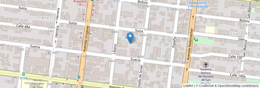 Mapa de ubicacion de Manzana 10 en Argentina, Misiones, Departamento Capital, Municipio De Posadas, Posadas.