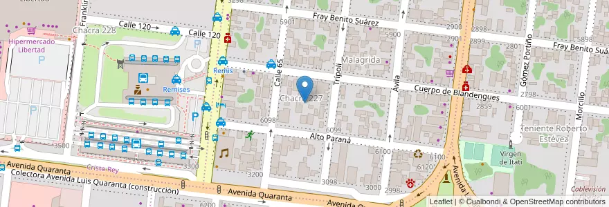 Mapa de ubicacion de Manzana 10 en アルゼンチン, ミシオネス州, Departamento Capital, Municipio De Posadas, Posadas.