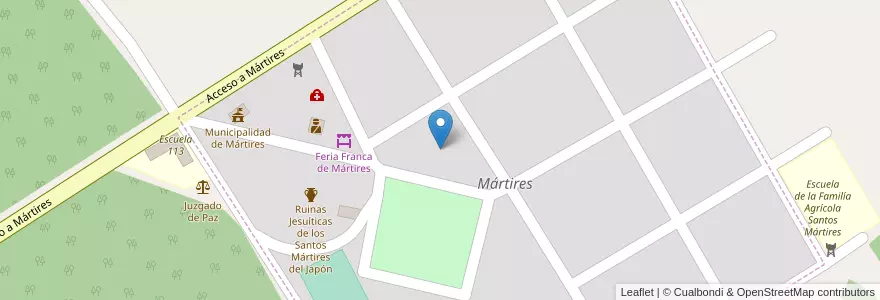 Mapa de ubicacion de Manzana 10 en Argentinië, Misiones, Departamento Candelaria, Municipio De Mártires, Mártires.