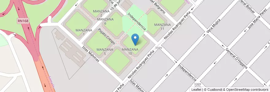 Mapa de ubicacion de MANZANA 10 en Argentinië, Santa Fe, Departamento La Capital, Santa Fe Capital, Santa Fe.