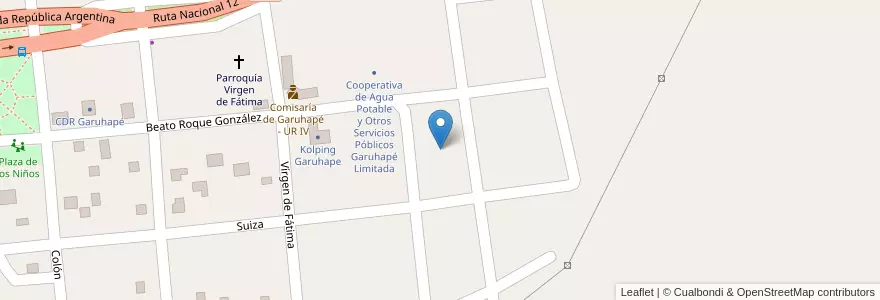 Mapa de ubicacion de Manzana 101 en アルゼンチン, ミシオネス州, Departamento Libertador General San Martín, Municipio De Garuhapé.