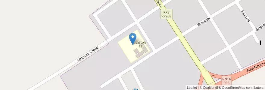 Mapa de ubicacion de Manzana 103 en アルゼンチン, ミシオネス州, Departamento Leandro N. Alem, Municipio De Cerro Azul.