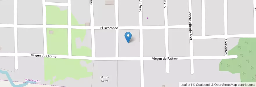 Mapa de ubicacion de Manzana 106 en アルゼンチン, ミシオネス州, Departamento Montecarlo, Municipio De Montecarlo, Montecarlo.