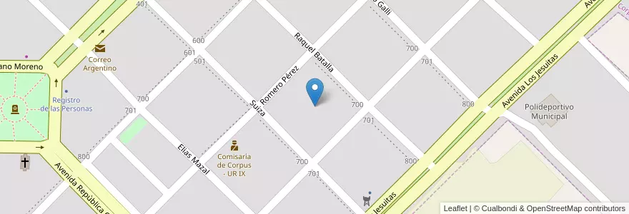 Mapa de ubicacion de Manzana 106 en アルゼンチン, ミシオネス州, Departamento San Ignacio, Municipio De Corpus Christi, Corpus Christi.