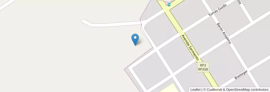 Mapa de ubicacion de Manzana 107 en アルゼンチン, ミシオネス州, Departamento Leandro N. Alem, Municipio De Cerro Azul.