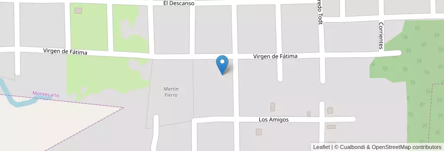 Mapa de ubicacion de Manzana 107 en アルゼンチン, ミシオネス州, Departamento Montecarlo, Municipio De Montecarlo, Montecarlo.