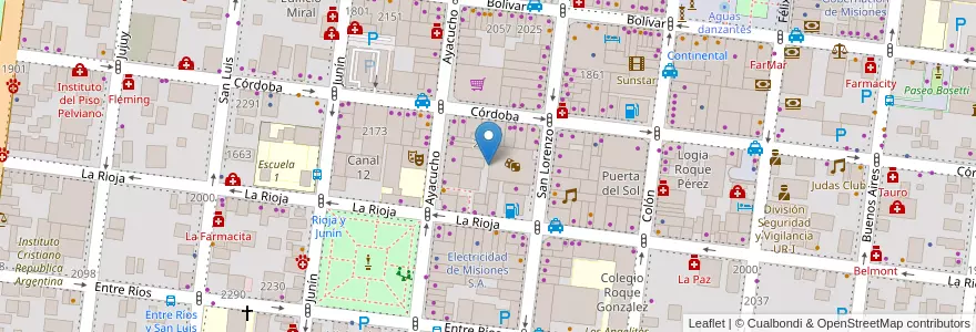 Mapa de ubicacion de Manzana 109 en アルゼンチン, ミシオネス州, Departamento Capital, Municipio De Posadas, Posadas.