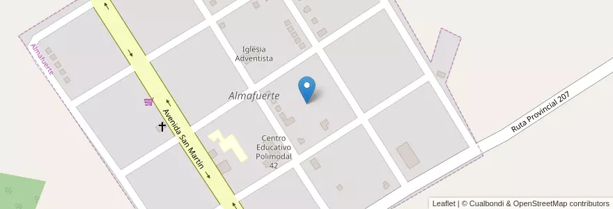 Mapa de ubicacion de Manzana 11 en アルゼンチン, ミシオネス州, Departamento Leandro N. Alem, Municipio De Almafuerte, Almafuerte.