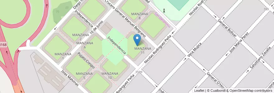 Mapa de ubicacion de MANZANA 11 en 아르헨티나, Santa Fe, Departamento La Capital, Santa Fe Capital, Santa Fe.
