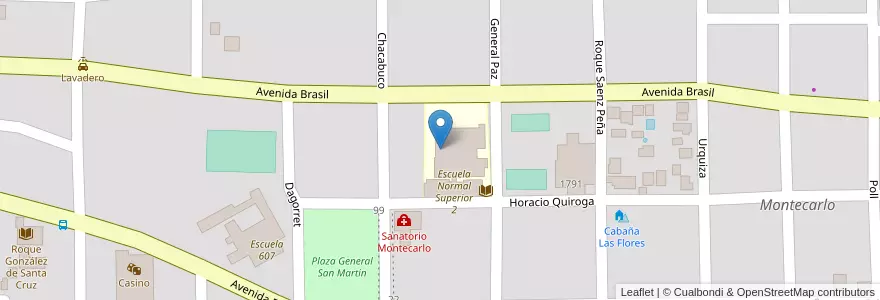 Mapa de ubicacion de Manzana 11 en الأرجنتين, Misiones, Departamento Montecarlo, Municipio De Montecarlo, Montecarlo.