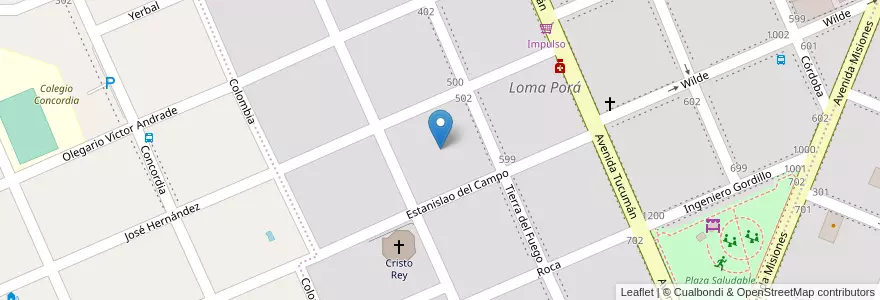Mapa de ubicacion de Manzana 111 en アルゼンチン, ミシオネス州, Departamento Oberá.