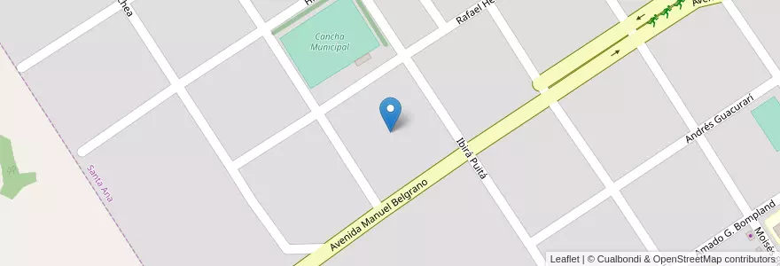 Mapa de ubicacion de Manzana 115 en アルゼンチン, ミシオネス州, Departamento Candelaria, Municipio De Santa Ana, Santa Ana.