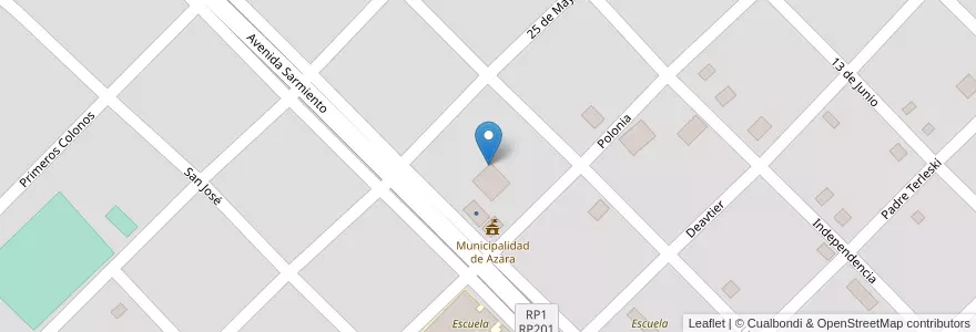 Mapa de ubicacion de Manzana 116 en Argentinië, Misiones, Departamento Apóstoles, Municipio De Azara, Azara.