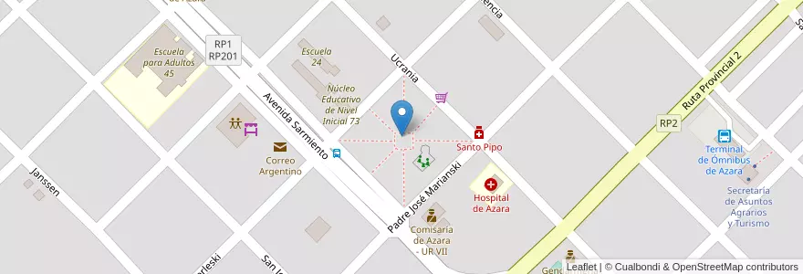 Mapa de ubicacion de Manzana 119 en الأرجنتين, Misiones, Departamento Apóstoles, Municipio De Azara, Azara.