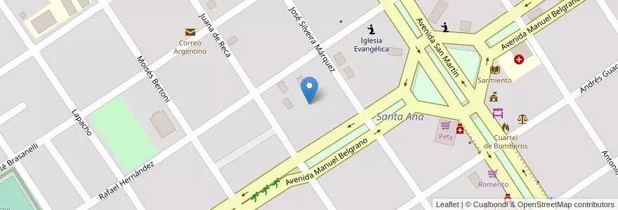Mapa de ubicacion de Manzana 119 en アルゼンチン, ミシオネス州, Departamento Candelaria, Municipio De Santa Ana, Santa Ana.