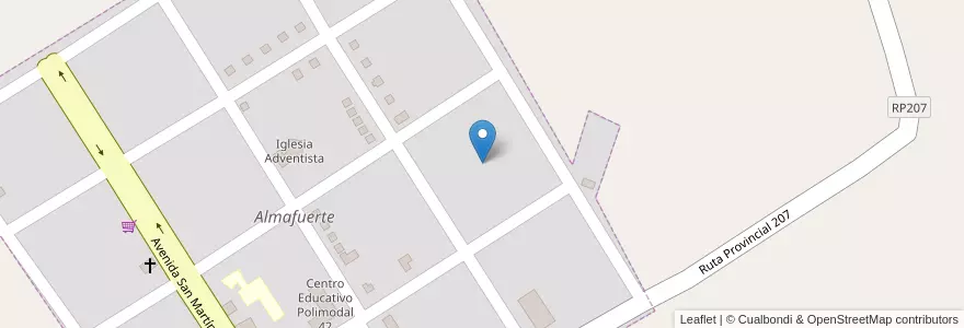 Mapa de ubicacion de Manzana 12 en Argentinië, Misiones, Departamento Leandro N. Alem, Municipio De Almafuerte, Almafuerte.