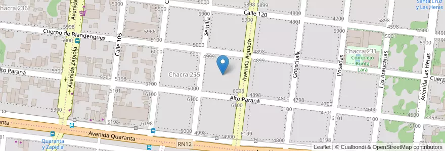 Mapa de ubicacion de Manzana 12 en 阿根廷, Misiones, Departamento Capital, Municipio De Posadas, Posadas.