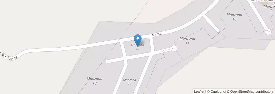 Mapa de ubicacion de Manzana 12 en Argentina, Córdoba, Departamento Punilla, Pedanía San Roque, Municipio De Villa Carlos Paz.