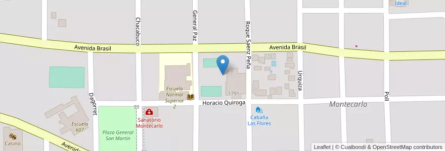 Mapa de ubicacion de Manzana 12 en 阿根廷, Misiones, Departamento Montecarlo, Municipio De Montecarlo, Montecarlo.