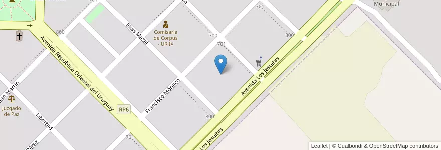 Mapa de ubicacion de Manzana 120 en Arjantin, Misiones, Departamento San Ignacio, Municipio De Corpus Christi, Corpus Christi.