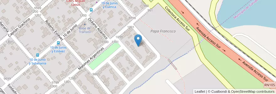 Mapa de ubicacion de Manzana 129 en アルゼンチン, ミシオネス州, Departamento Capital, Municipio De Posadas.