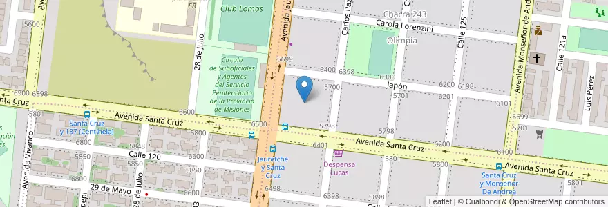 Mapa de ubicacion de Manzana 13 en Argentina, Misiones, Departamento Capital, Municipio De Posadas, Posadas.