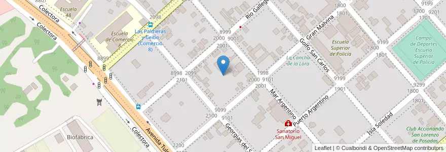 Mapa de ubicacion de Manzana 13 en アルゼンチン, ミシオネス州, Departamento Capital, Municipio De Posadas.