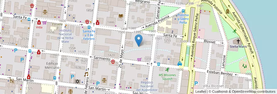 Mapa de ubicacion de Manzana 13 en Argentinien, Misiones, Departamento Capital, Municipio De Posadas, Posadas.