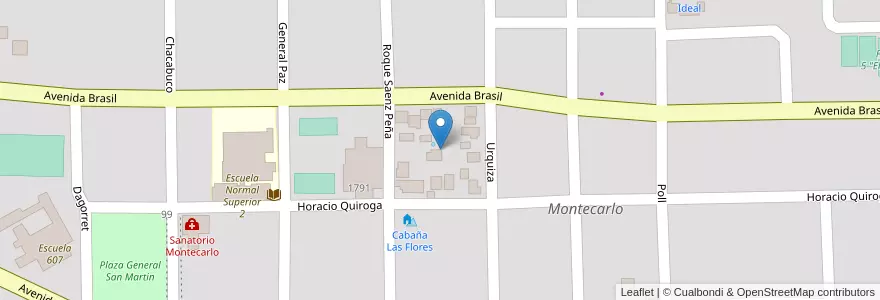 Mapa de ubicacion de Manzana 13 en 아르헨티나, Misiones, Departamento Montecarlo, Municipio De Montecarlo, Montecarlo.