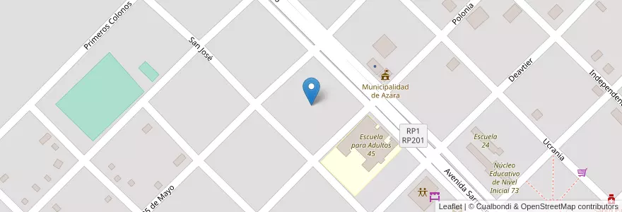 Mapa de ubicacion de Manzana 132 en Argentinië, Misiones, Departamento Apóstoles, Municipio De Azara, Azara.
