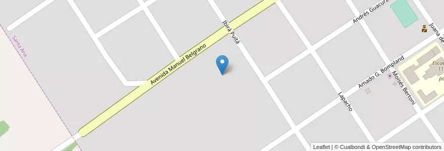 Mapa de ubicacion de Manzana 132 en アルゼンチン, ミシオネス州, Departamento Candelaria, Municipio De Santa Ana, Santa Ana.